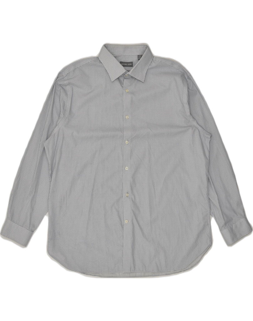 MICHAEL KORS Mens Slim Fit Shirt Size 17 1/2 XL Grey Check Cotton | Vintage Michael Kors | Thrift | Second-Hand Michael Kors | Used Clothing | Messina Hembry 