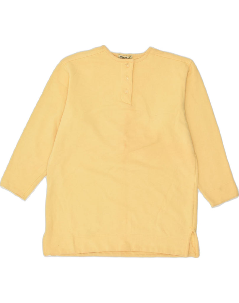 EDDIE BAUER Womens Oversized Sweatshirt Jumper UK 10 Small Yellow Cotton | Vintage Eddie Bauer | Thrift | Second-Hand Eddie Bauer | Used Clothing | Messina Hembry 