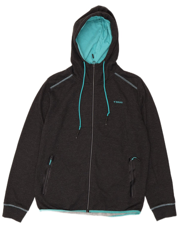 BRUGI Womens Zip Hoodie Sweater UK 18 XL Grey
