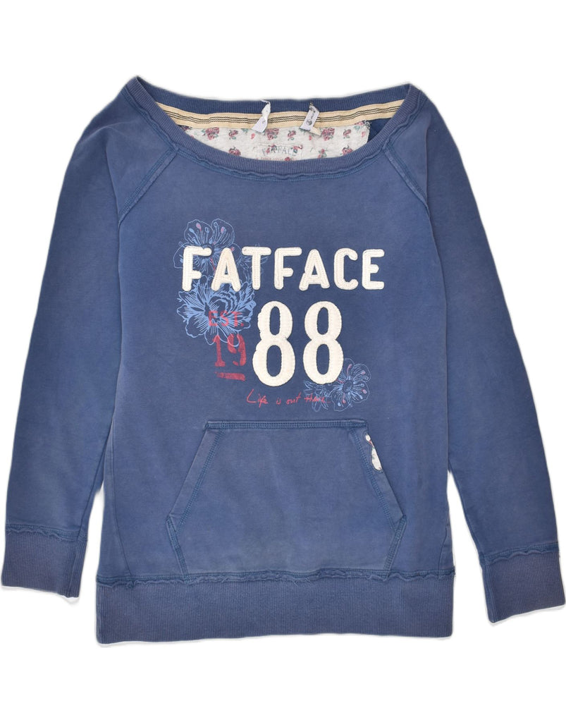 FAT FACE Girls Graphic Sweatshirt Jumper 12-13 Years Navy Blue Cotton | Vintage | Thrift | Second-Hand | Used Clothing | Messina Hembry 