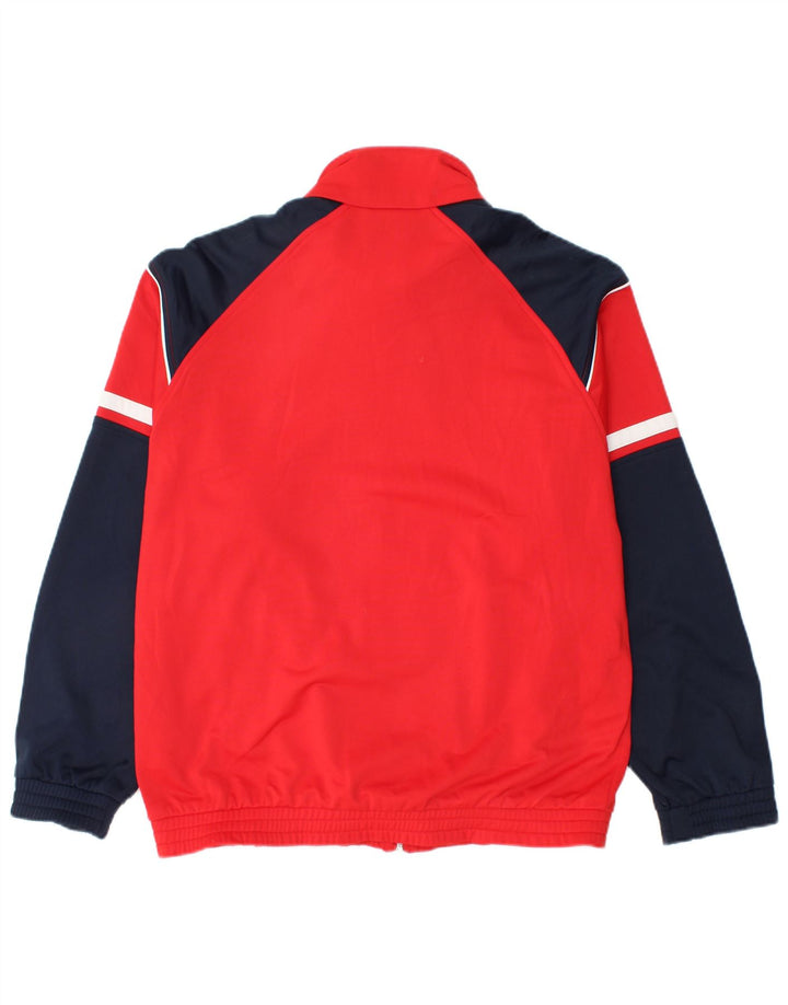 LOTTO Mens Tracksuit Top Jacket UK 38/40 Medium Red Colourblock Polyester