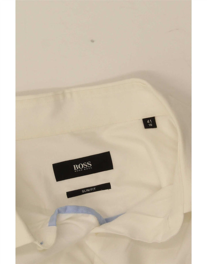 Hugo Boss Mens Slim Fit Shirt Size 16 Large White