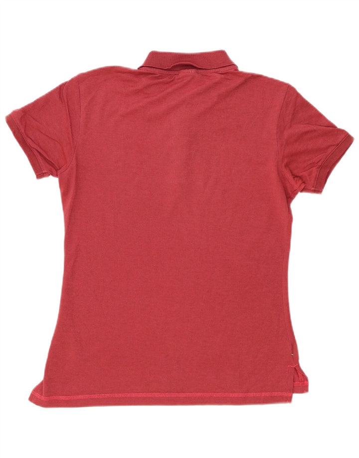 Champion Womens Polo Shirt UK 12 Medium Red Cotton