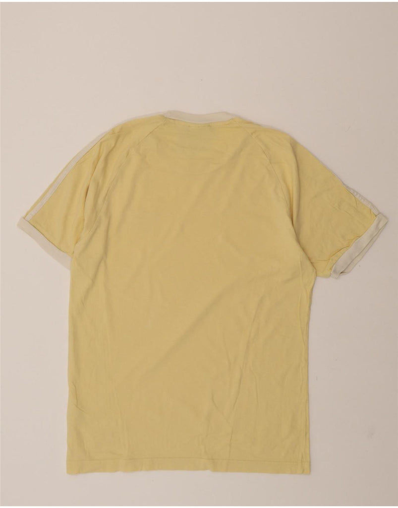 ADIDAS Mens T-Shirt Top Medium Yellow Cotton Classic Vintage Adidas and Second-Hand Adidas from Messina Hembry 