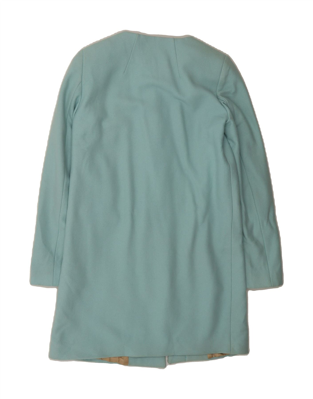 BENETTON Womens Overcoat UK 10 Small Turquoise Wool Vintage Benetton and Second-Hand Benetton from Messina Hembry 