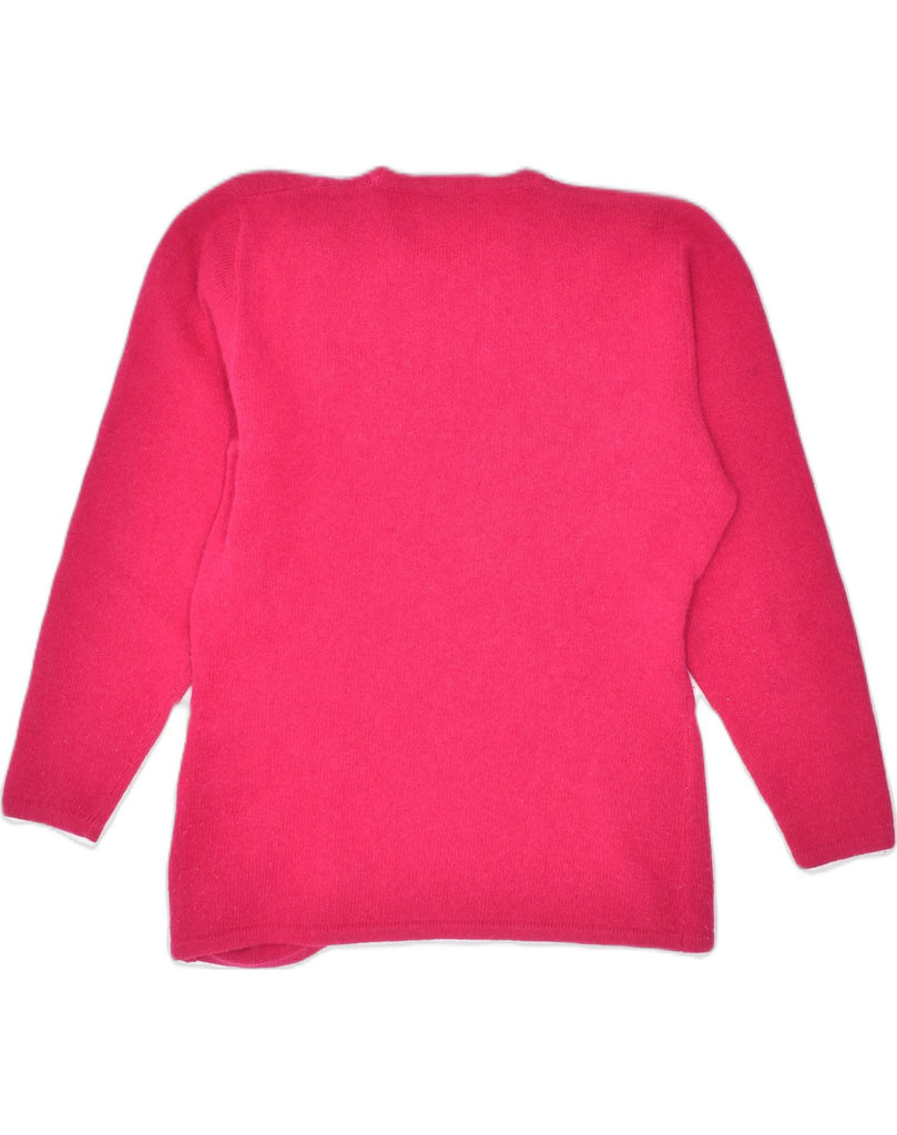 JOHN WALKER Womens Ruffle Front Crew Neck Jumper Sweater UK 10 Small Pink | Vintage | Thrift | Second-Hand | Used Clothing | Messina Hembry 