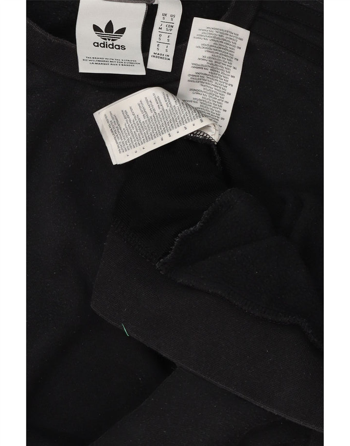 Adidas Mens Sweatshirt Jumper Small Black Colourblock Cotton