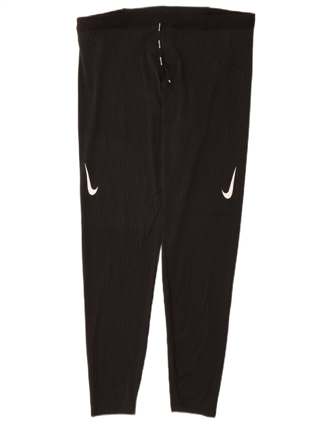 NIKE Womens Dri Fit Leggings UK 18 XL  Black Pinstripe Polyester