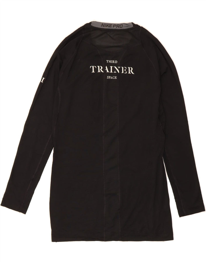 NIKE Womens Dri Fit Graphic Top Long Sleeve UK 14 Large Black Polyester Vintage Nike and Second-Hand Nike from Messina Hembry 