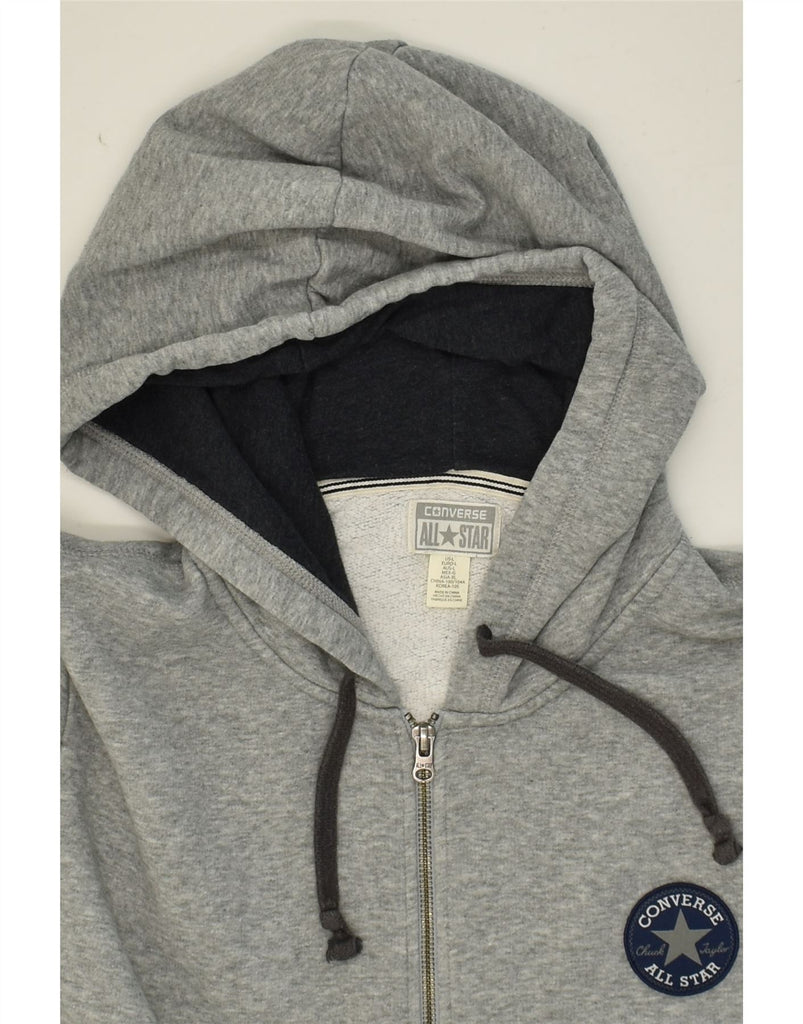 CONVERSE Mens Zip Hoodie Sweater Large Grey Flecked Cotton | Vintage Converse | Thrift | Second-Hand Converse | Used Clothing | Messina Hembry 