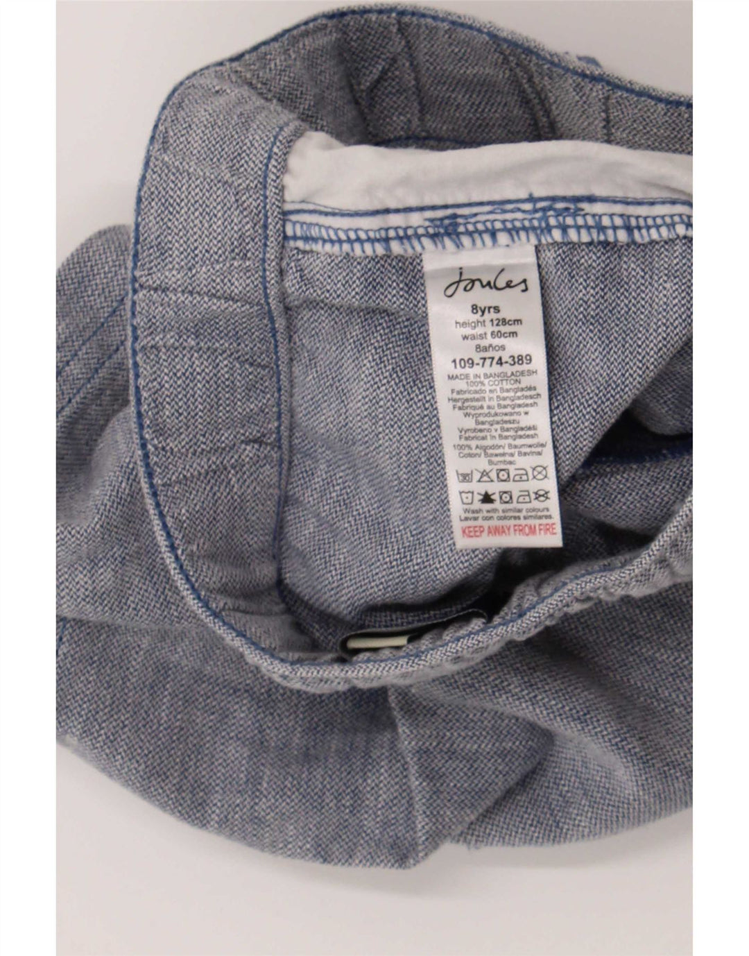 Joules Boys Chino Shorts 7-8 Years W22 Blue Cotton