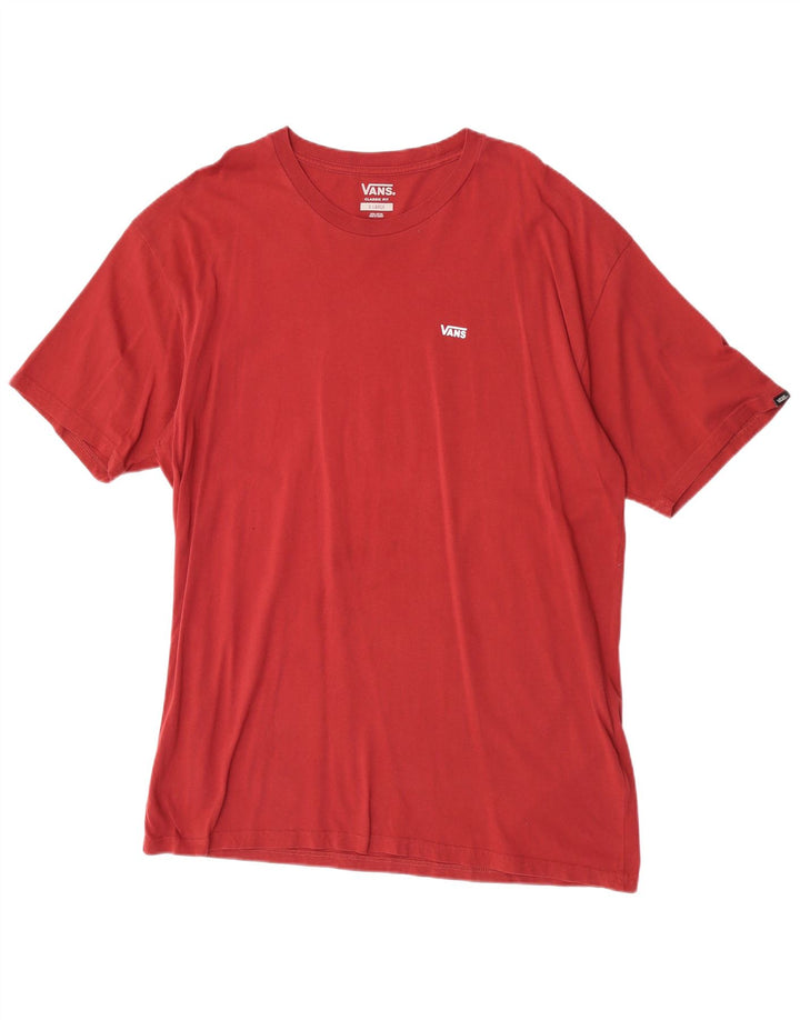 Vans Mens Classic Fit T-Shirt Top XL Red Cotton