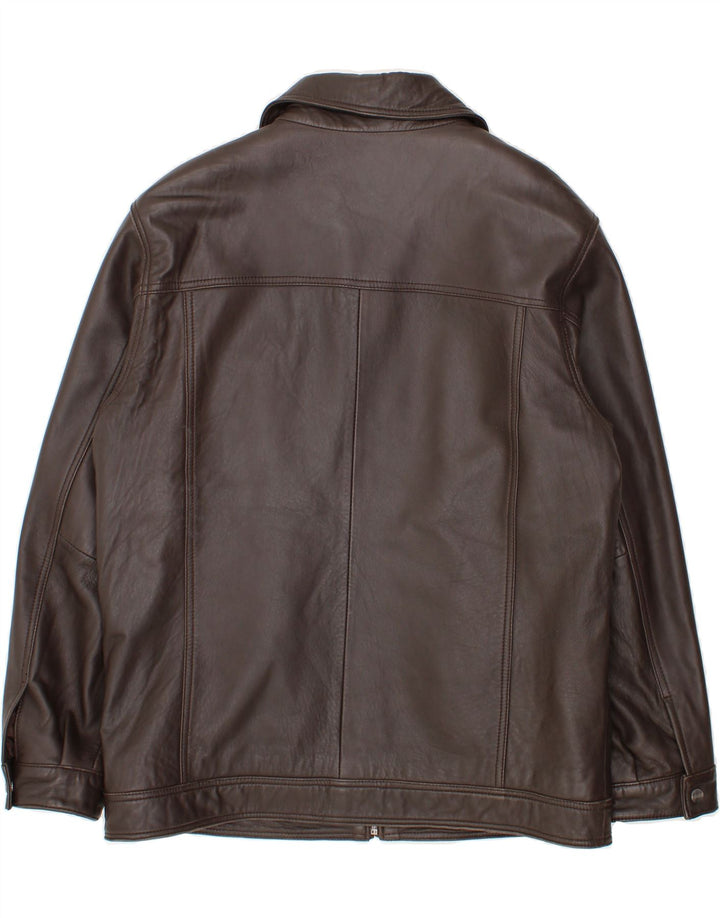 VINTAGE Mens Leather Jacket UK 38 Medium Brown Leather