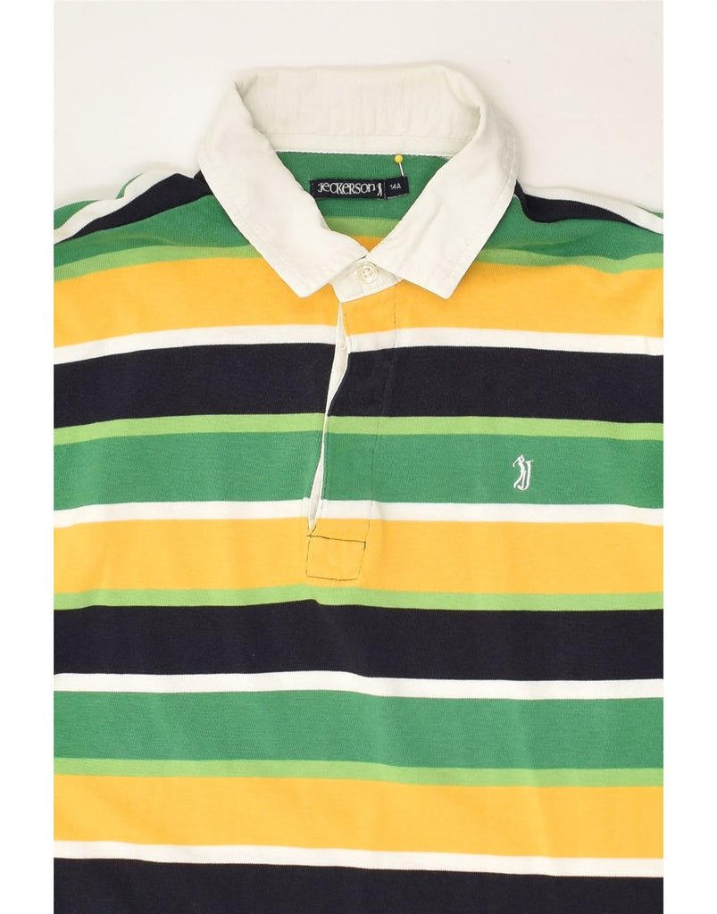 JECKERSON Boys Long Sleeve Polo Shirt 13-14 Years Multicoloured Striped | Vintage Jeckerson | Thrift | Second-Hand Jeckerson | Used Clothing | Messina Hembry 