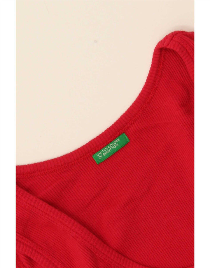 Benetton Womens Vest Top UK 8 Small Red