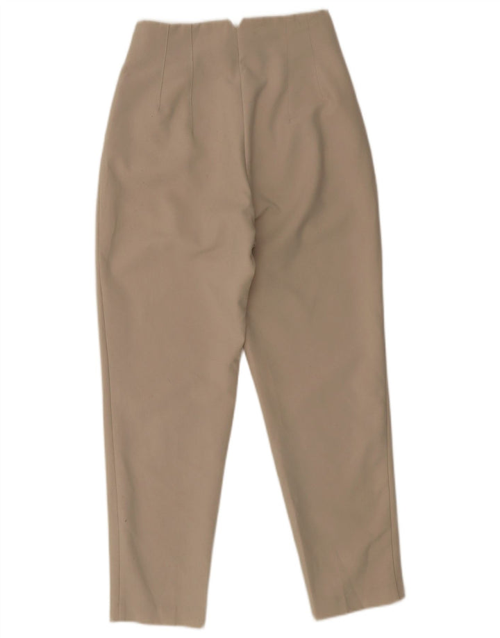 Zara Womens Tapered Suit Trousers Small W26 L27 Beige Polyester