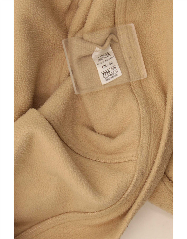 Marks & Spencer Womens Fleece Jacket UK 20 2XL Beige Polyester