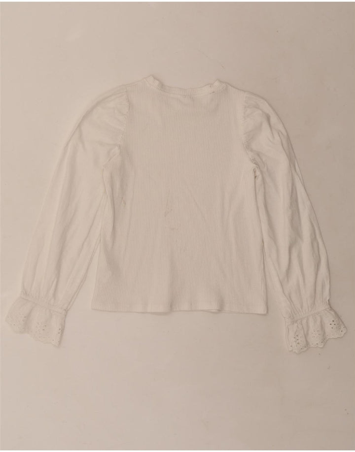 ZARA Girls Top Long Sleeve 11-12 Years White Cotton