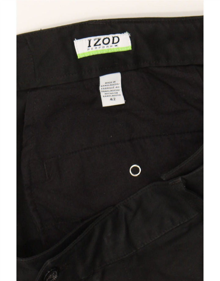 IZOD Mens Pegged Chino Shorts W42 2XL Black Polyester Vintage Izod and Second-Hand Izod from Messina Hembry 