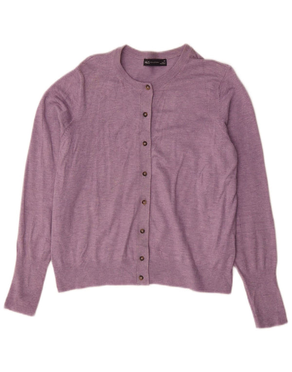 Marks & Spencer Womens Cardigan Sweater UK 14 Medium Purple Viscose