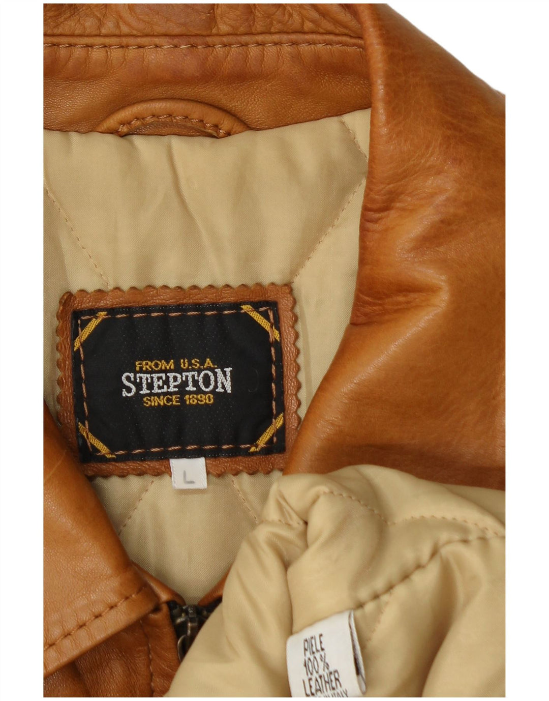 Vintage Mens Leather Jacket UK 40 Large Brown Leather