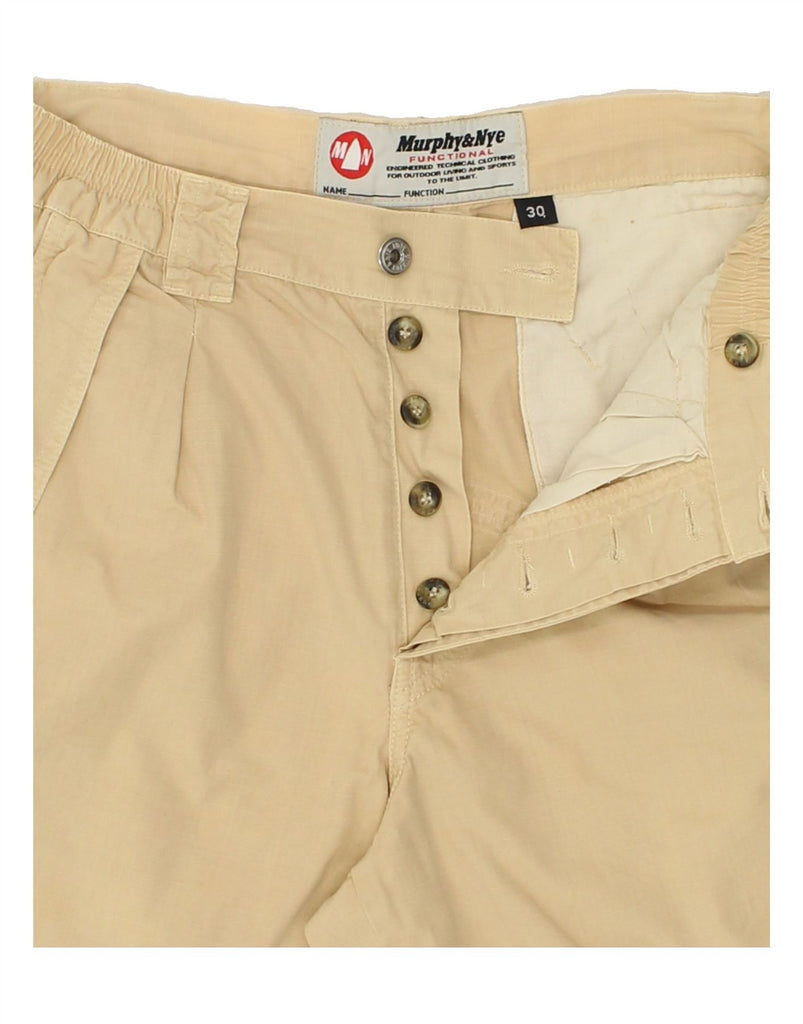 MURPHY & NYE Mens Cargo Shorts W30 Medium Beige Cotton | Vintage Murphy & Nye | Thrift | Second-Hand Murphy & Nye | Used Clothing | Messina Hembry 