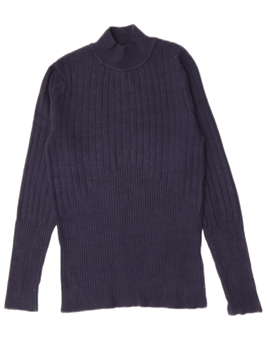 Marks & Spencer Womens Turtle Neck Jumper Sweater UK 10 Small Navy Blue