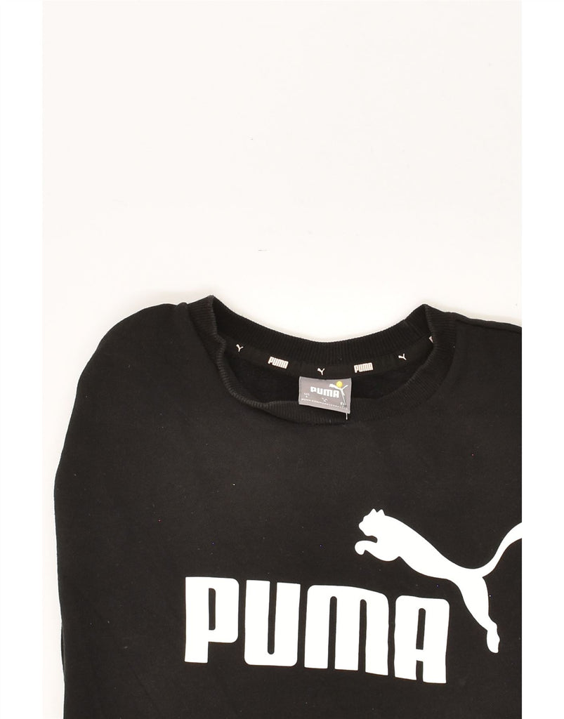 PUMA Mens Graphic Sweatshirt Jumper Large Black | Vintage Puma | Thrift | Second-Hand Puma | Used Clothing | Messina Hembry 