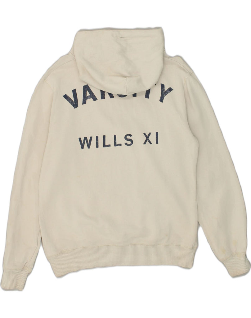 JACK WILLS Womens Graphic Hoodie Jumper UK 14 Large White Cotton | Vintage Jack Wills | Thrift | Second-Hand Jack Wills | Used Clothing | Messina Hembry 