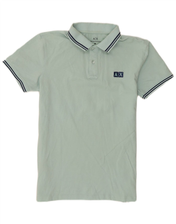 Armani Exchange Mens Polo Shirt Large Blue Cotton