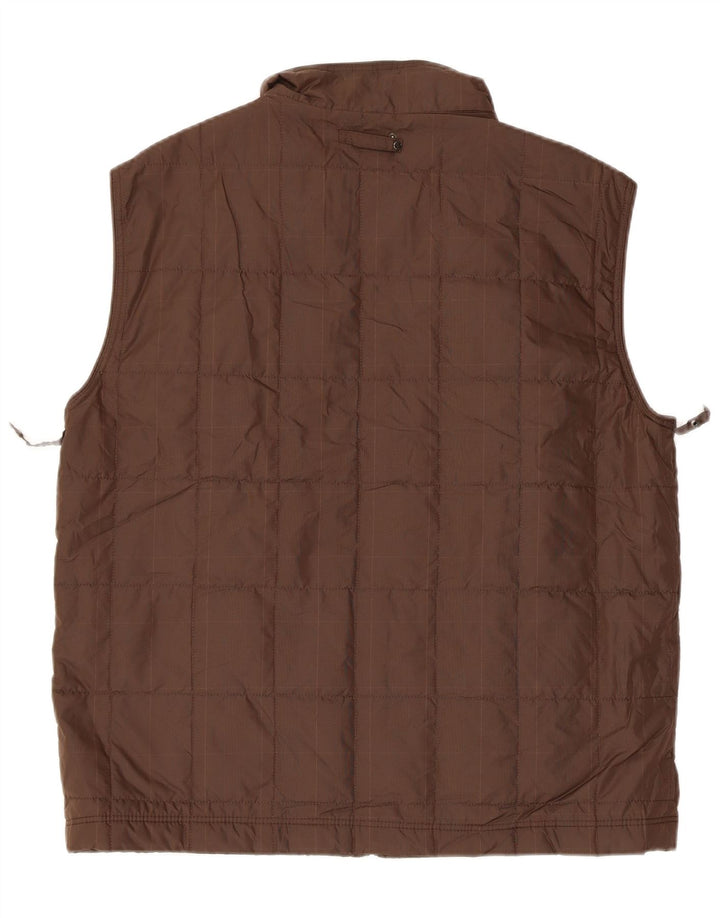 MASSIMO DUTTI Mens Padded Gilet UK 40 Large Brown