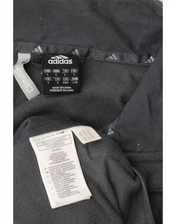 Adidas Mens Fleece Jacket UK 40 Large Grey Polyester