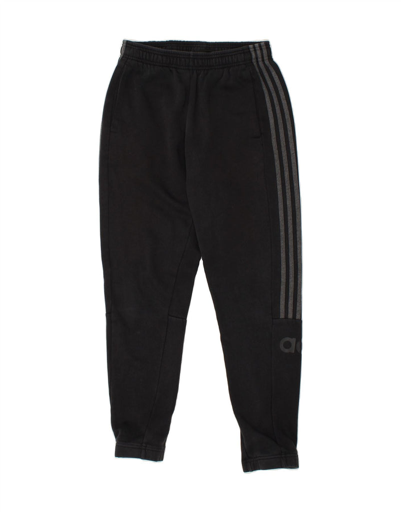 ADIDAS Mens Graphic Tracksuit Trousers Joggers Small Black Cotton | Vintage Adidas | Thrift | Second-Hand Adidas | Used Clothing | Messina Hembry 