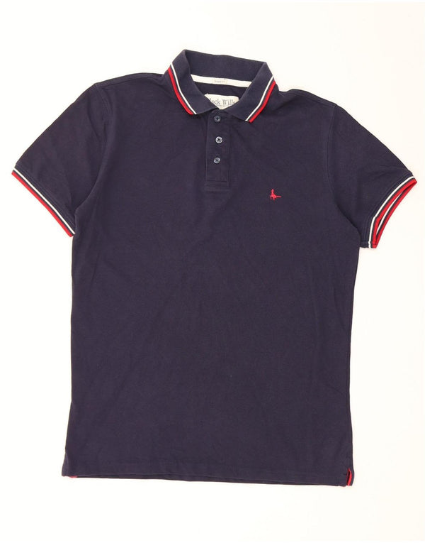 Jack Wills Mens Classic Fit Polo Shirt Medium Navy Blue Cotton