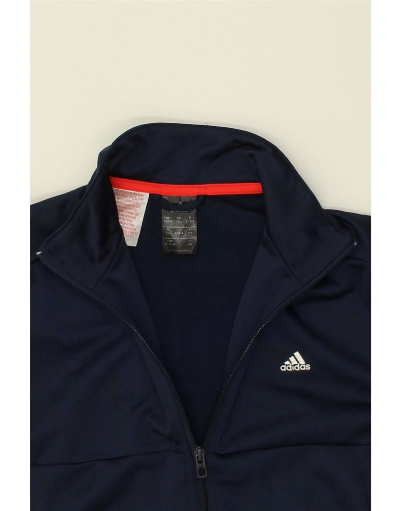 ADIDAS Boys Tracksuit Top Jacket 13-14 Years Navy Blue Colourblock | Vintage Adidas | Thrift | Second-Hand Adidas | Used Clothing | Messina Hembry 