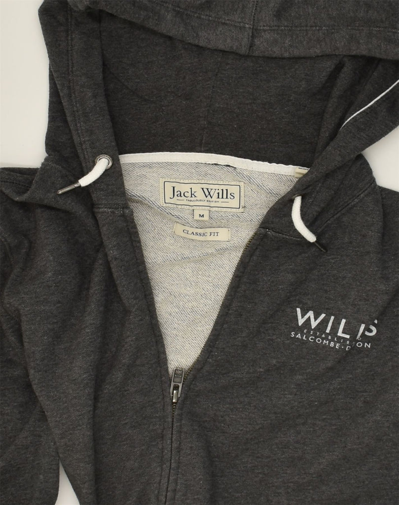 JACK WILLS Mens Zip Hoodie Sweater Medium Grey Cotton | Vintage Jack Wills | Thrift | Second-Hand Jack Wills | Used Clothing | Messina Hembry 