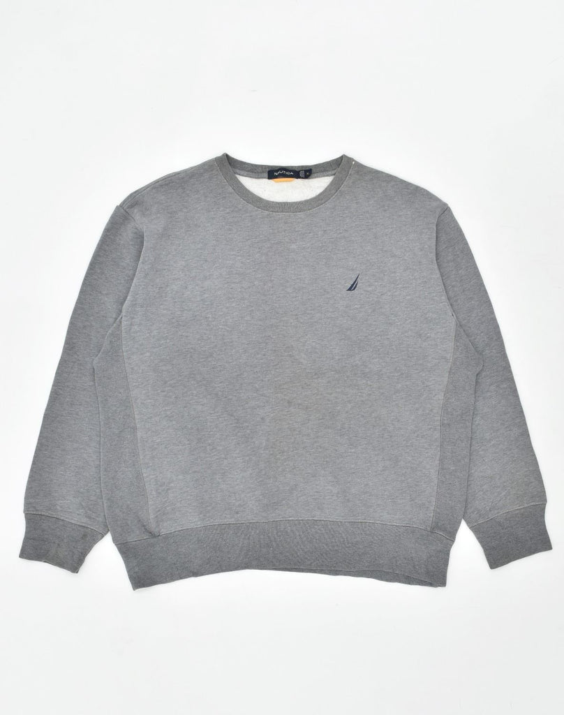 NAUTICA Mens Sweatshirt Jumper XL Grey Cotton | Vintage | Thrift | Second-Hand | Used Clothing | Messina Hembry 