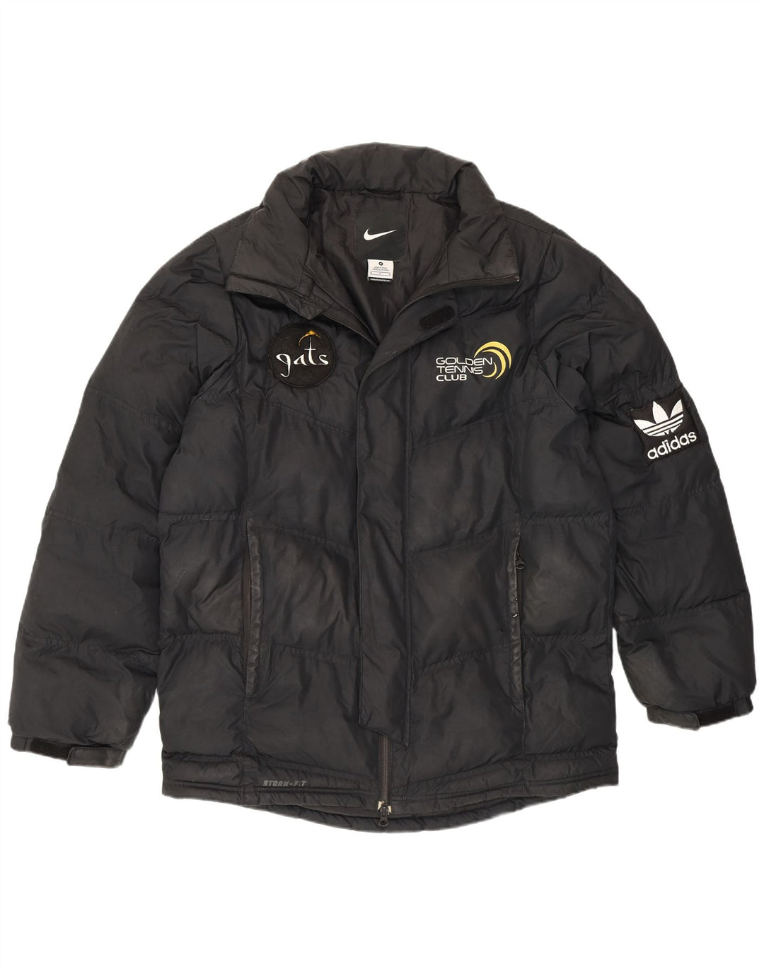 Nike Mens Graphic Padded Jacket UK 38 Medium Black Polyester