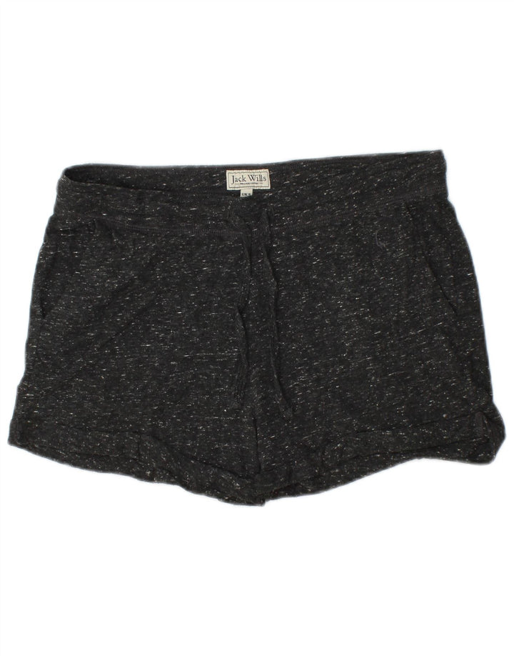 Jack Wills Womens Sport Shorts UK 8 Small Black Flecked Polyester