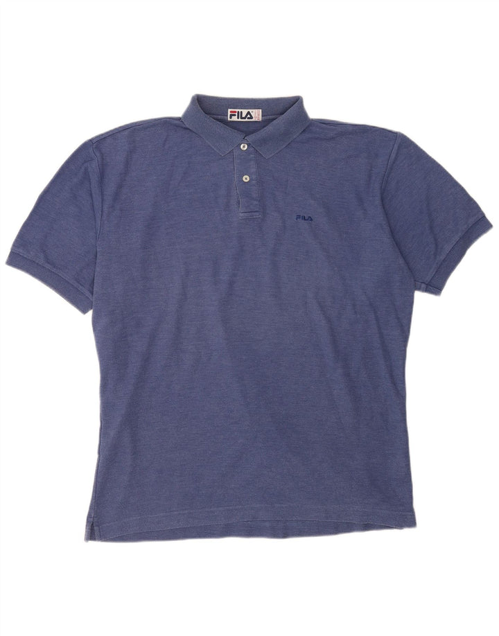 Fila Mens Polo Shirt IT 52 Large Blue Cotton