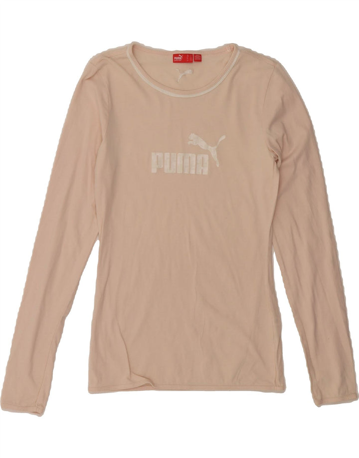 PUMA Womens Graphic Top Long Sleeve UK 10 Small Pink Cotton Vintage Puma and Second-Hand Puma from Messina Hembry 