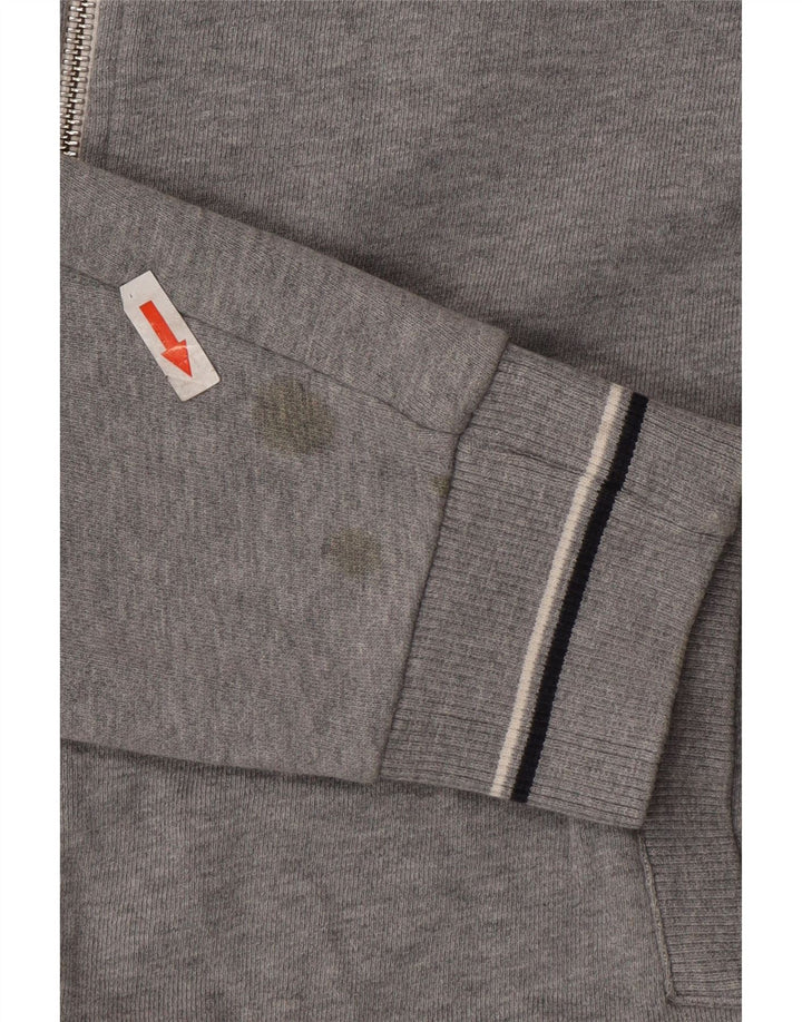 Fred Perry Mens Zip Hoodie Sweater Small Grey Cotton