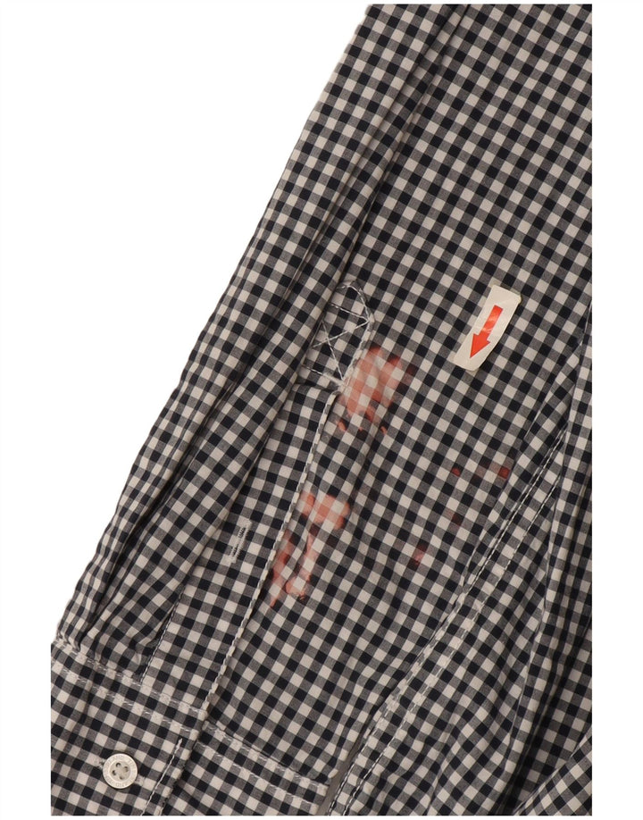 Timberland Mens Regular Fit Shirt Large Navy Blue Gingham Cotton