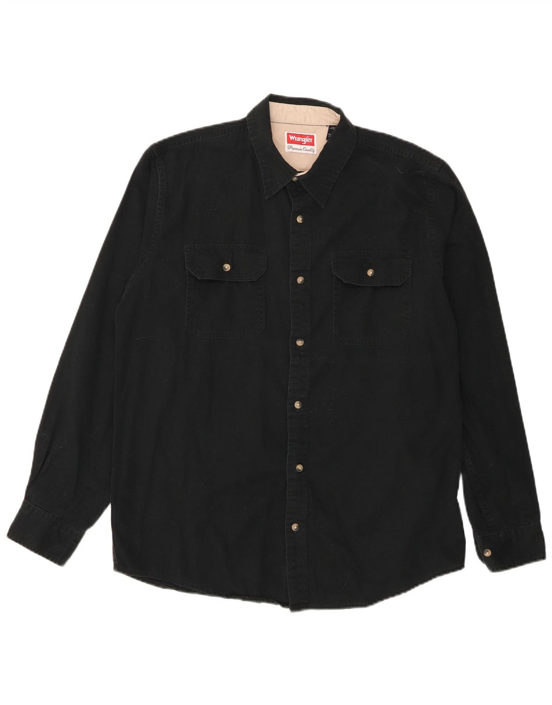 Wrangler Mens Shirt Medium Black Cotton