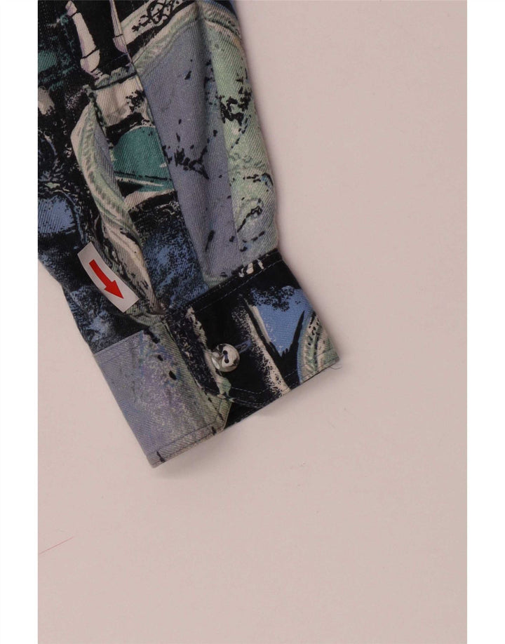 Vintage Mens Abstract Pattern Shirt Size 34 XS Multicoloured Viscose