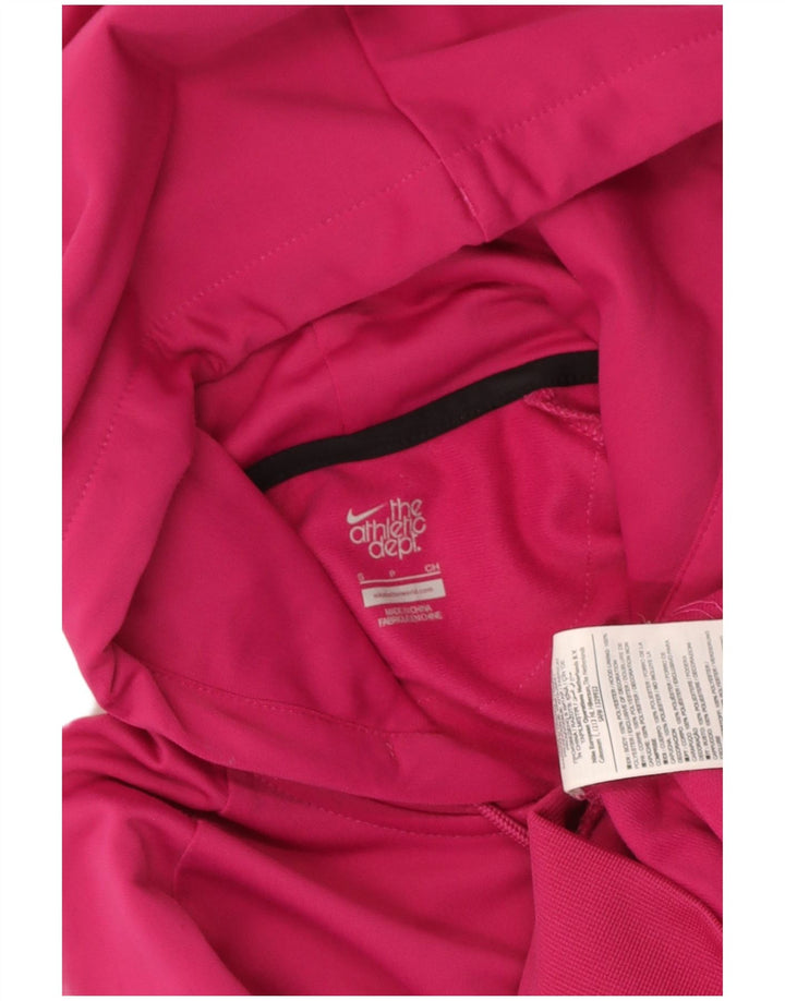 Nike Womens Zip Hoodie Sweater UK 10 Small Pink Polyester