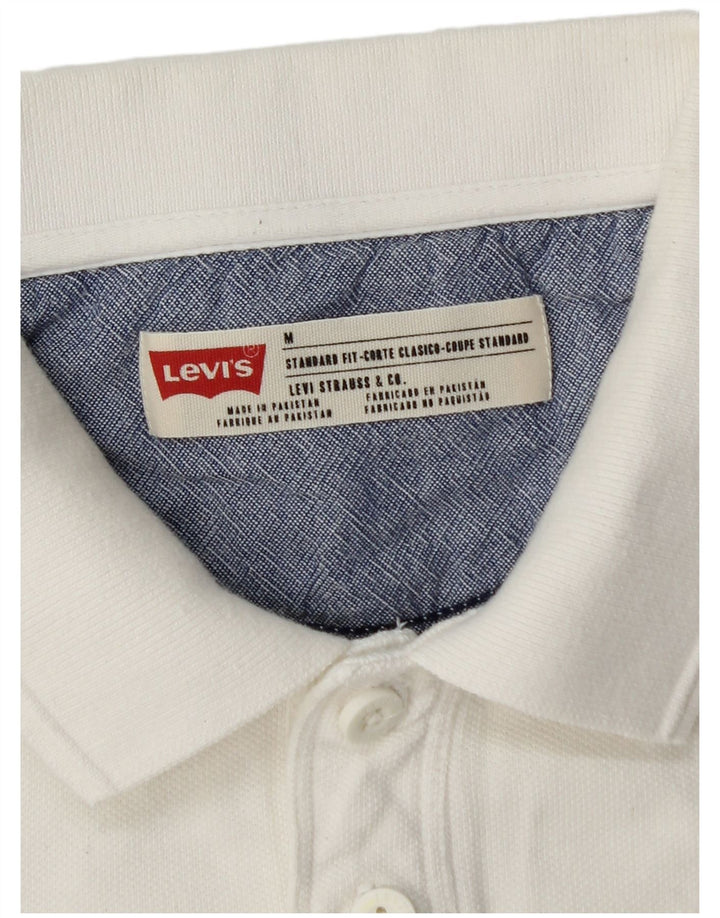 LEVI'S Mens Coupe Standard Standard Fit Polo Shirt Medium White Cotton