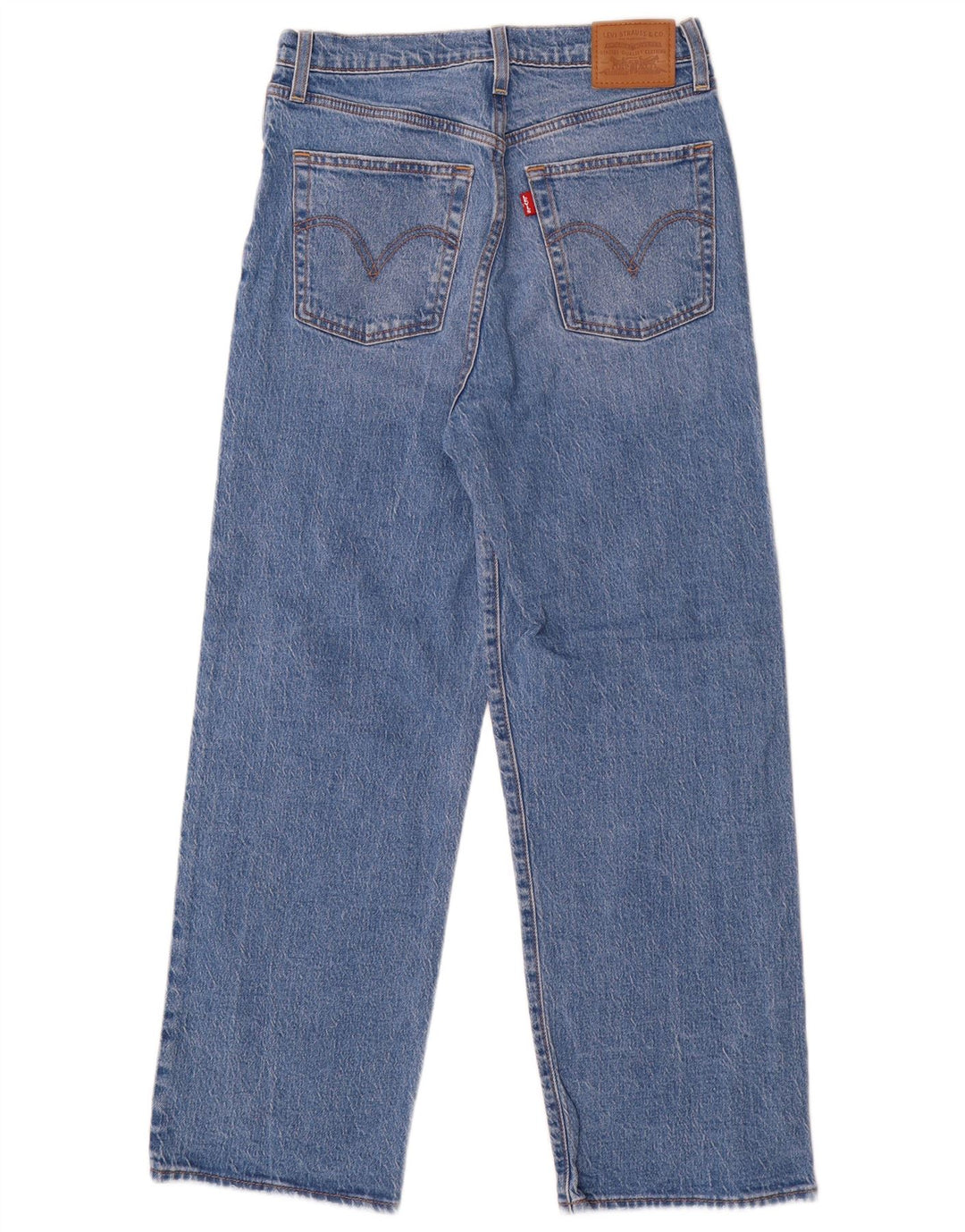 Levi's Womens Ribcage Straight Jeans W28 L27 Blue Cotton