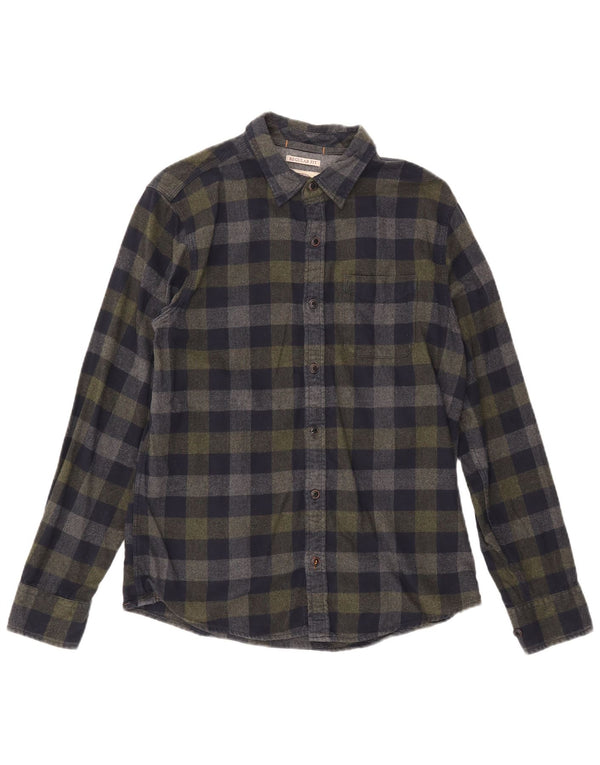 Fat Face Mens Regular Fit Flannel Shirt Small Navy Blue Gingham Cotton