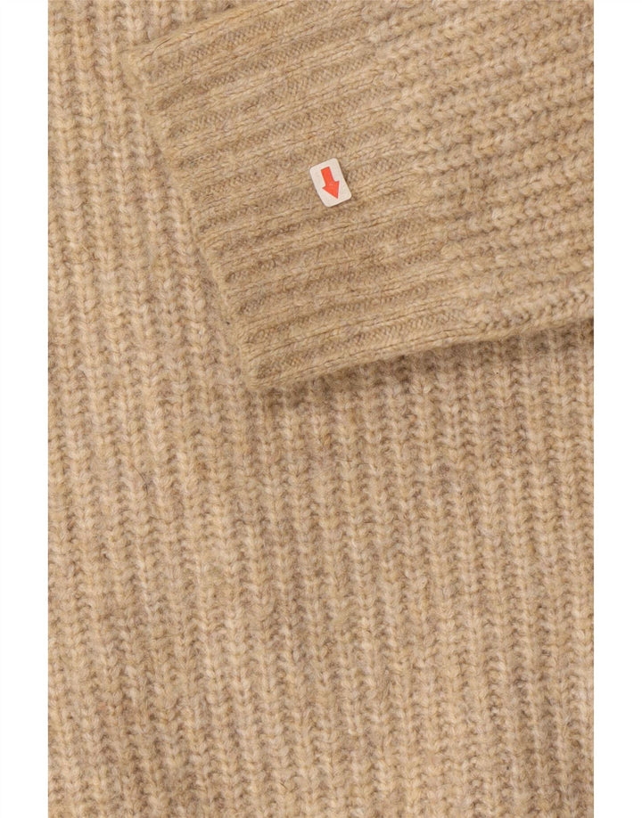 Fat Face Mens Crew Neck Jumper Sweater Medium Beige Acrylic